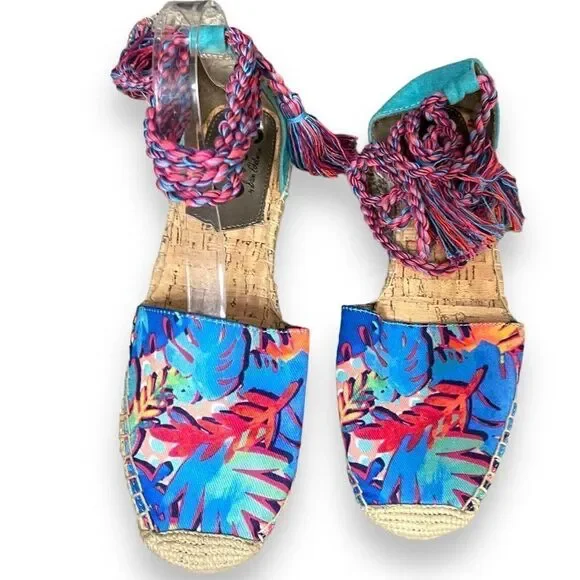 Circus Sam Edelman Lenora Espadrilles Sandals Women's 10 Multicolor Floral Boho - Picture 5 of 16